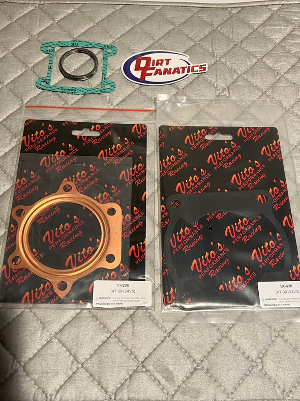 Vito's Yamaha Blaster High Conpression Top end gasket kit with “Blowproof” Base Gasket 1988-2006